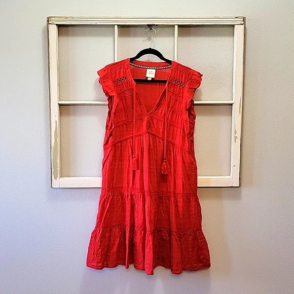 Knox Rose Dresses | Flutter Short Sleeve Dress - Knox Rose Size Large | Color: Red | Size: L | Veronicadiaz794'S Closet